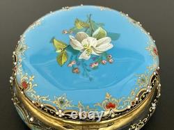 Ancien pilulier boîte à pilule émaillé en émail or tabatière enamel box XIX 19