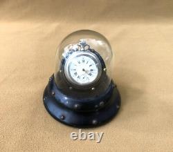 Ancien porte montre à gousset en bois NAPOLEON 3 sous globe en verre XIX 19ème