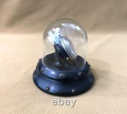 Ancien porte montre à gousset en bois NAPOLEON 3 sous globe en verre XIX 19ème