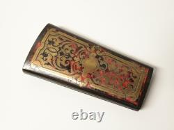 Ancien rare Etui Boîte de couture Boulle NIII marqueterie écaille et cuivre XIXe