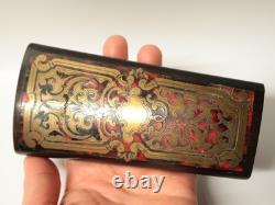 Ancien rare Etui Boîte de couture Boulle NIII marqueterie écaille et cuivre XIXe