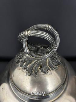 Ancien réchaud de table en métal argenté, fin XIXe siècle