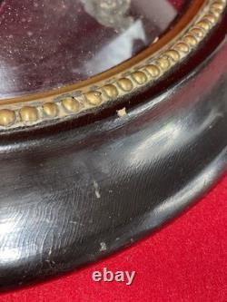 Ancien reliquaire Christ angelots verre bombé cadre Napoléon III XIXe Ancien reliquaire Christ angelots verre bombé cadre Napoléon III XIXe