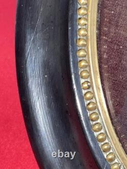 Ancien reliquaire Christ angelots verre bombé cadre Napoléon III XIXe
