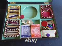 Ancienne Boite A Jeux Jetons Napoleon III XIX Eme Antique Gaming Game Box