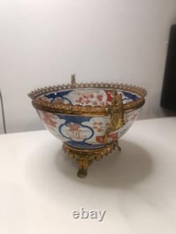 Ancienne Coupe Centre Table XIX Ème Porcelaine Imari Monture Bronze Napoléon III