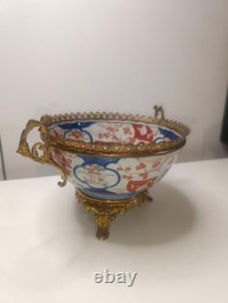 Ancienne Coupe Centre Table XIX Ème Porcelaine Imari Monture Bronze Napoléon III