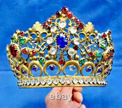Ancienne Couronne Tiare Diademe De Sainte Vierge Statue Religieuse Theatre XIX