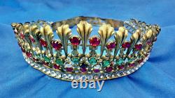 Ancienne Couronne Tiare Diademe De Sainte Vierge Statue Religieuse Theatre XIX