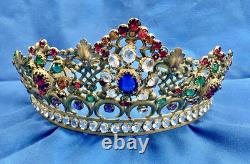 Ancienne Couronne Tiare Diademe De Sainte Vierge Statue Religieuse Theatre XIX