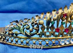 Ancienne Couronne Tiare Diademe De Sainte Vierge Statue Religieuse Theatre XIX