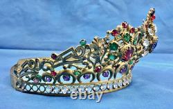 Ancienne Couronne Tiare Diademe De Sainte Vierge Statue Religieuse Theatre XIX