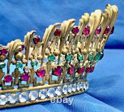 Ancienne Couronne Tiare Diademe De Sainte Vierge Statue Religieuse Theatre XIX