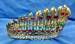 Ancienne Couronne Tiare Diademe De Sainte Vierge Statue Religieuse Theatre XIX