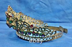 Ancienne Couronne Tiare Diademe De Sainte Vierge Statue Religieuse Theatre XIX