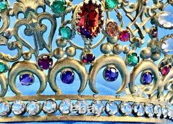 Ancienne Couronne Tiare Diademe De Sainte Vierge Statue Religieuse Theatre XIX