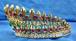 Ancienne Couronne Tiare Diademe De Sainte Vierge Statue Religieuse Theatre XIX