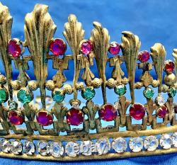 Ancienne Couronne Tiare Diademe De Sainte Vierge Statue Religieuse Theatre XIX
