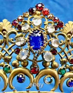 Ancienne Couronne Tiare Diademe De Sainte Vierge Statue Religieuse Theatre XIX