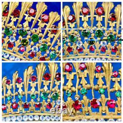 Ancienne Couronne Tiare Diademe De Sainte Vierge Statue Religieuse Theatre XIX