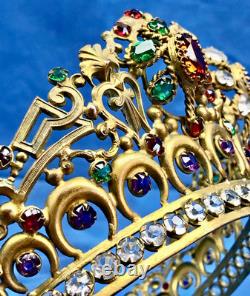 Ancienne Couronne Tiare Diademe De Sainte Vierge Statue Religieuse Theatre XIX