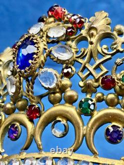 Ancienne Couronne Tiare Diademe De Sainte Vierge Statue Religieuse Theatre XIX
