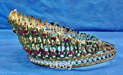 Ancienne Couronne Tiare Diademe De Sainte Vierge Statue Religieuse Theatre XIX