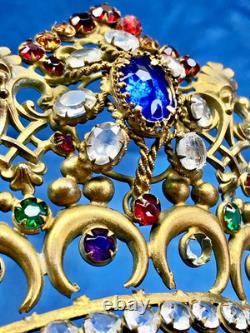 Ancienne Couronne Tiare Diademe De Sainte Vierge Statue Religieuse Theatre XIX