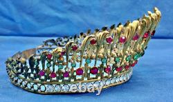 Ancienne Couronne Tiare Diademe De Sainte Vierge Statue Religieuse Theatre XIX