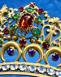 Ancienne Couronne Tiare Diademe De Sainte Vierge Statue Religieuse Theatre XIX