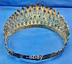 Ancienne Couronne Tiare Diademe De Sainte Vierge Statue Religieuse Theatre XIX