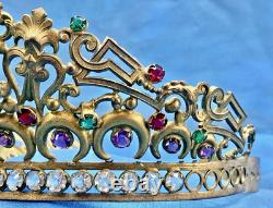 Ancienne Couronne Tiare Diademe De Sainte Vierge Statue Religieuse Theatre XIX