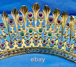 Ancienne Couronne Tiare Diademe De Sainte Vierge Statue Religieuse Theatre XIX