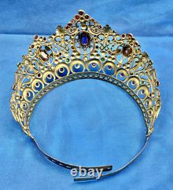 Ancienne Couronne Tiare Diademe De Sainte Vierge Statue Religieuse Theatre XIX