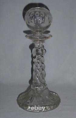Ancienne Lampe Dentelliere Epoque XIX Siecle Cristal Napoleon III Lanterne Huile