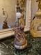 Ancienne Lampe En Terre Cuite &agrave; D&eacute;cor D'angelots Fin Xix &Egrave;me S