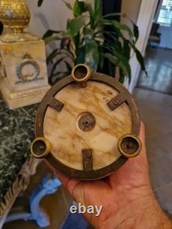 Ancienne Lampe En Terre Cuite à Décor D'angelots Fin XIX Ème S