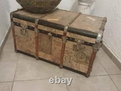 Ancienne Malle de Marin Décorative XIXE Siècle Style Voyage & Marine Vintage