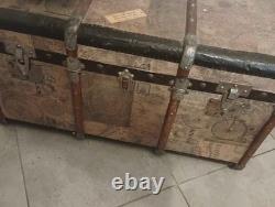 Ancienne Malle de Marin Décorative XIXE Siècle Style Voyage & Marine Vintage