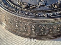 Ancienne Petite Boite Argent Massif Et Vermeil -Napoléon III- Décor Floral- XIXe