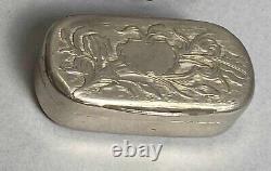 Ancienne Tabatiere En Argent Massif Boite A Priser Silver Snuff Box XIX