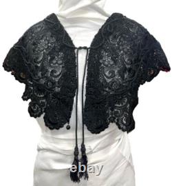 Ancienne Veste Bolero Napoleon Iii. Tulle Brodé. Espagne. Xixe Siècle