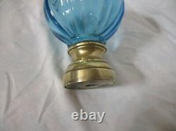 Ancienne authentique Boule D'escalier XIXè en verre ou cristal soufflé Bleu BE