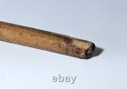 Ancienne badine canne de Dandy fin XIXe pommeau tête homme noir en ébène sculpté