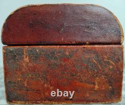 Ancienne boîte Coffret Napoléon III XIXe Cuir Gaufré Bois Bombé Collection C53