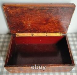 Ancienne boîte Coffret Napoléon III XIXe Cuir Gaufré Bois Bombé Collection C53
