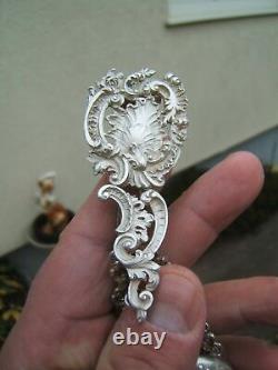 Ancienne chatelaine pendentif argent Louis XV montre a gousset XIX Napoleon III