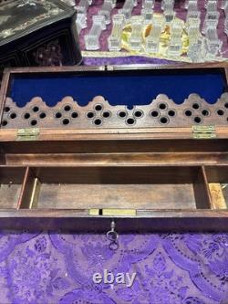 Ancienne grande boite a Écriture Coffret epoque XIXe Inclusion Cuivre Napoléon 3