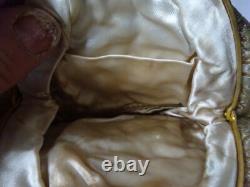 Ancienne grande bourse aumônière ou petit sac tissus ancien Napoléon III XIX