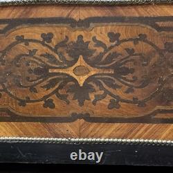 Ancienne grande jardiniere XIXe marqueterie bois de rose et bronze napoleon III